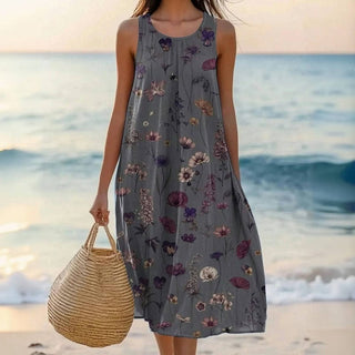 Robe de plage femme à motif floral | Midi