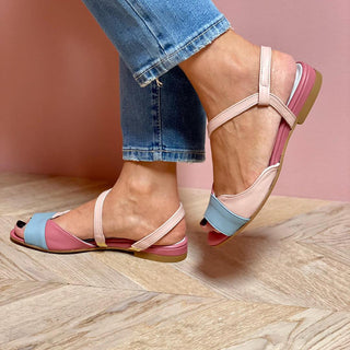 Damskie sandały colorblock | płaskie