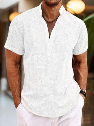 Men's Casual Summer Henley Shirt | Short Sleeve