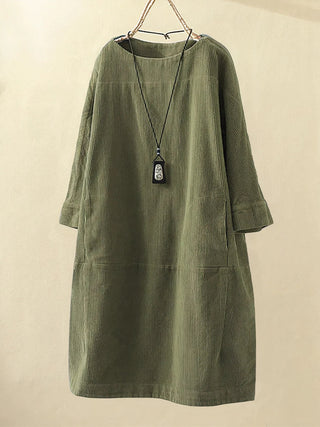 Women's Summer Dress with Three-Quarter Sleeve | Midi