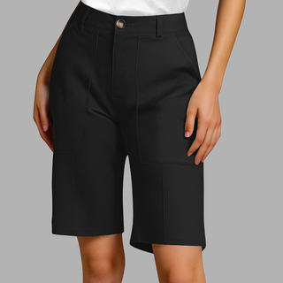 Bermudas taille haute pour femme | Longueur genou