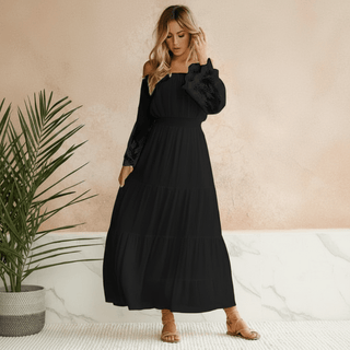 Damen Schulterfreies Kleid | Maxi