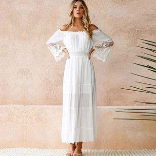 Damen Schulterfreies Kleid | Maxi