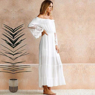 Damen Schulterfreies Kleid | Maxi
