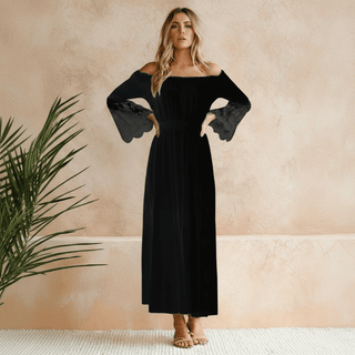 Damen Schulterfreies Kleid | Maxi