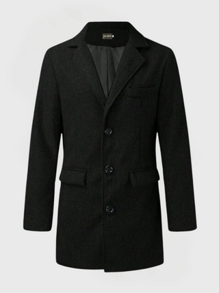 Men's Winter Trench Coat | Classic Button Closure