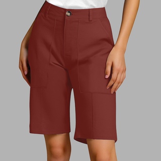 Bermudas taille haute pour femme | Longueur genou