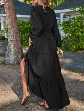 Women's Long Sleeve Maxi Dress | Tiered Design