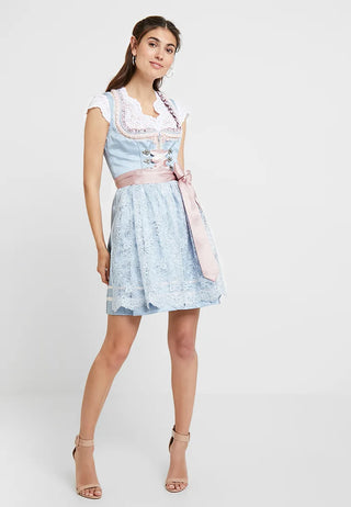 Robe Dirndl Oktoberfest pour femmes | Corsage à lacets et tablier