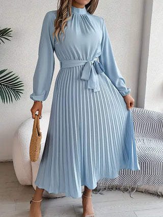 Damska plisowana elegancka sukienka | Midi
