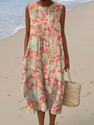 Damen Blumen Sommerkleid | Midi