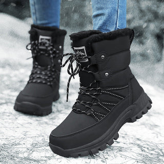 Damen Elegante Gefütterte Winterstiefel Schnürung – Detailansicht