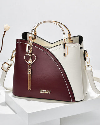 Damen Elegante Große Handtasche Schulterriemen – Burgundy