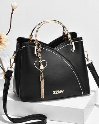 Damen Elegante Große Handtasche Schulterriemen – Black