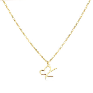 Damen Elegante Halskette Herzanhänger – Gold K