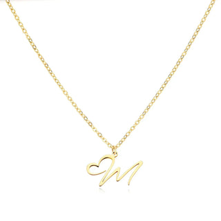 Damen Elegante Halskette Herzanhänger – Gold M