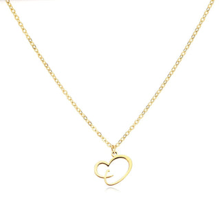 Damen Elegante Halskette Herzanhänger – Gold O