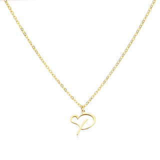Damen Elegante Halskette Herzanhänger – Gold P