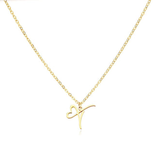 Damen Elegante Halskette Herzanhänger – Gold T