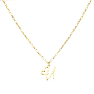 Damen Elegante Halskette Herzanhänger – Gold U