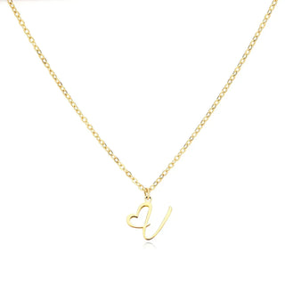 Damen Elegante Halskette Herzanhänger – Gold V