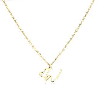 Damen Elegante Halskette Herzanhänger – Gold W