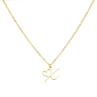 Damen Elegante Halskette Herzanhänger – Gold X