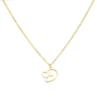 Damen Elegante Halskette Herzanhänger – Gold D