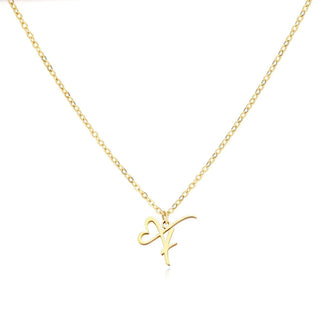 Damen Elegante Halskette Herzanhänger – Gold F