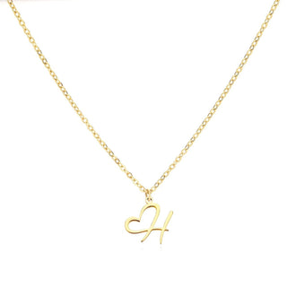 Damen Elegante Halskette Herzanhänger – Gold H