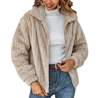 Damen Elegante Winter Steppjacke Knöpfe – Detailansicht