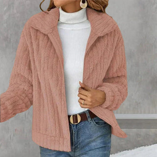 Damen Elegante Winter Steppjacke Knöpfe – Rosa