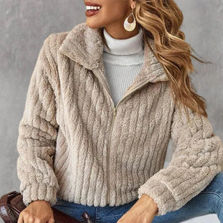 Damen Elegante Winter Steppjacke Knöpfe – Detailansicht