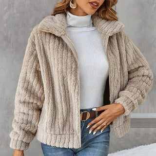Damen Elegante Winter Steppjacke Knöpfe – Detailansicht