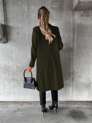 Manteau long élégant pour femme | Double boutonnage