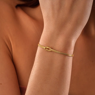 Damen Elegantes Armband Knotendetail – Gold