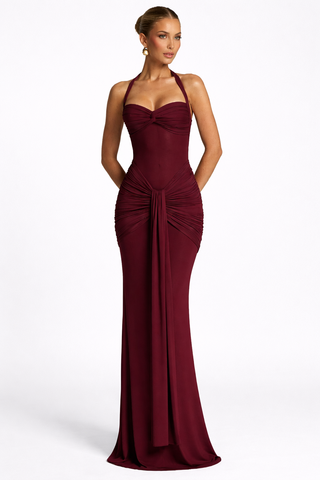 Damen Elegantes Weihnachtskleid Maxi – Detailansicht
