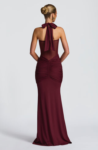Damen Elegantes Weihnachtskleid Maxi – Detailansicht