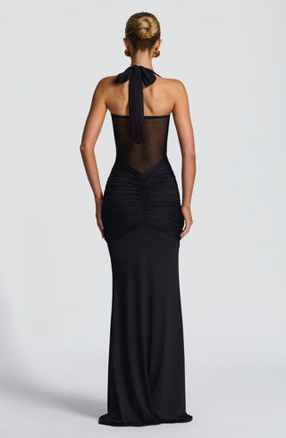 Damen Elegantes Weihnachtskleid Maxi – Detailansicht