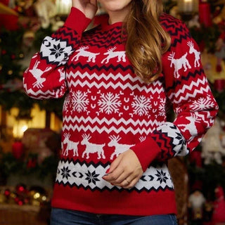 Damen Fairisle Weihnachtspullover | Rundhals