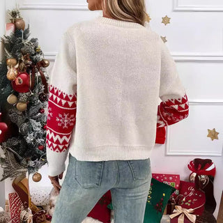Damen Festlicher Weihnachtspullover | Strickmuster