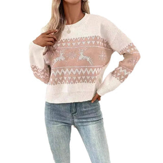Damen Festlicher Weihnachtspullover | Strickmuster