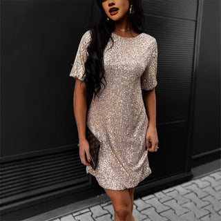 Women's Festive Glitter Cocktail Dress | Midi