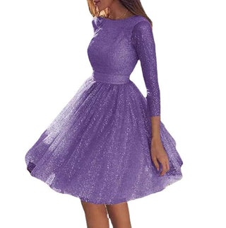 Damen Festliches Glitzerkleid Weihnachtskleid | Midi