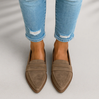 Γυναικεία επίπεδα παπούτσια τύπου penny loafer | Χωρίς κορδόνια