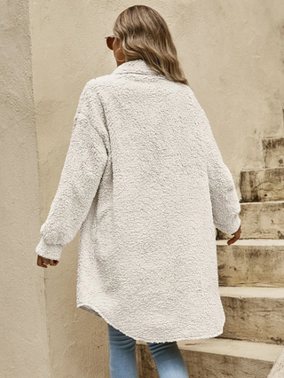 Damen Flauschige Fleecejacke | Lang