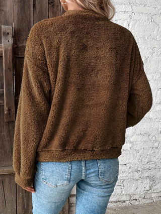 Damen Flauschiger Kuschelpullover | Langer Ärmel