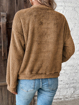 Damen Flauschiger Kuschelpullover | Langer Ärmel