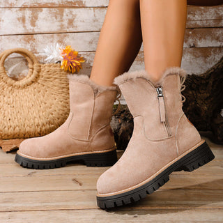 Damen Gefütterte Winterstiefel Seitlicher Reißverschluss – Detailansicht