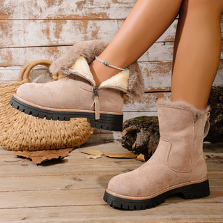 Damen Gefütterte Winterstiefel Seitlicher Reißverschluss – Detailansicht